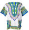 Lofbaz - Unisex Dashiki - Traditionelles Oberteil mit afrikanischem Druck XS Weiß and Königsblau