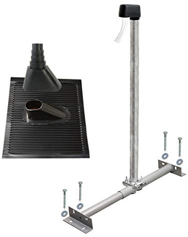 Premium X Basic Dachsparrenhalter 100cm Mast Sparrenhalter für Satellitenschüssel SAT-Antenne Dach-Montage Set schwarz