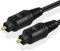 TNP Cable de Audio óptico Digital de Puerto Toslink, Conector Toslink Macho a Conector Toslink Macho, Cable óptico de Fibra para Cine en casa (10 pies/ 3M)