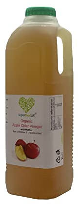 SuperfoodUK | Organic Apple Cider Vinegar with Mother 1L | Raw, Unfiltered & Unpasteurized | Natural Health Tonic, Vegan & Vegetarian Friendly | Supports Digestion, Immunity & Skin Health |(Pack of 1)
