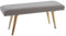 FineBuy Sitzbank Stoff/Massivholz Bank grau 117x51x38 cm im Retro Stil, 2er Polsterbank Flur, Gepolsterte Stoffbank Esszimmer braun, Kleine Bettbank Baumwolle, Flurbank Dielenmöbel schmal