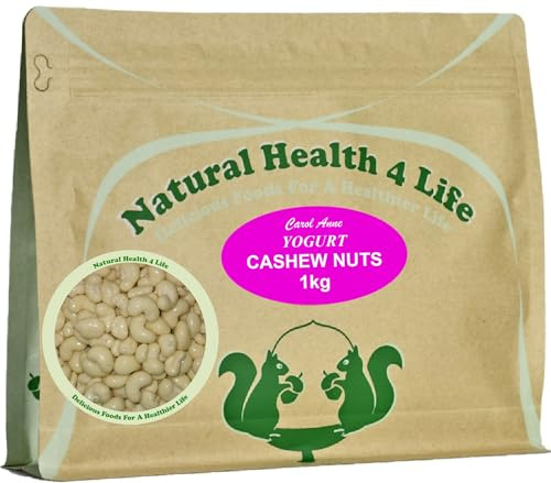 Natural Health 4 Life Carol Anne Confectionery Yogurt Cashew Nuts (Cashews) 1 kg in Resealable Pouch (1 Pouch)