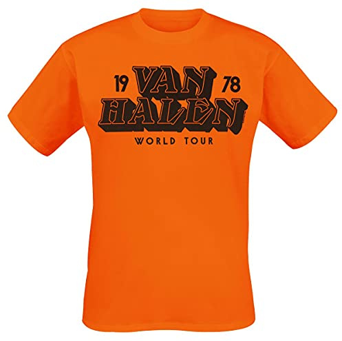 Van Halen Tour 1978 Men T-Shirt Orange M, 100% Cotton, Regular