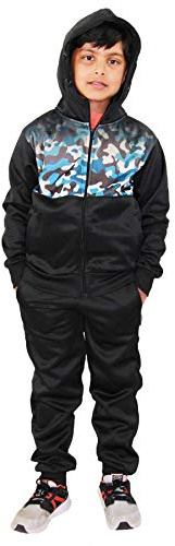 A2Z 4 Kids Girls Tracksuit Zipped Hooded Sweatshirt Top Bottoms - T.S 309 Camo Blue 9-10