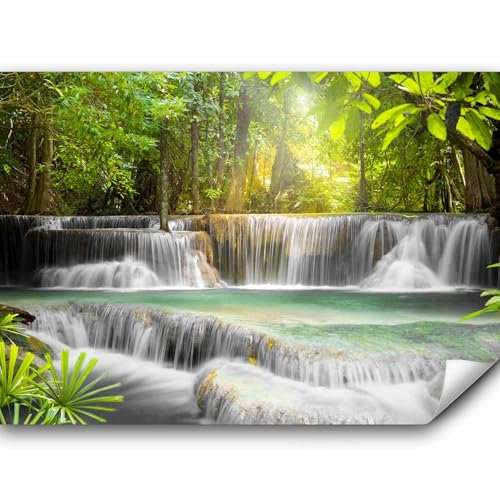 murando - Vlies Fototapete Wasserfall Blumen Landschaft Natur Vlies Tapeten Wandtapete XXL Moderne Wanddeko Design Wand Dekoration Wohnzimmer Schlafzimmer Büro Flur