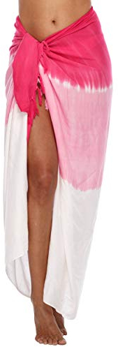 SHU-SHI - Damen Sarong/Pareo für den Strand - zum Tragen über Badeanzügen - mit Farbverlauf - Pink