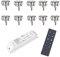 VBLED® 3W LED Mini Spot Einbaustrahler Einbauleuchten IP65 wassergeschützt - 700mA 190lm warmweiß (3000 K) (10-er Set mit Funk Netzteil) [Energieklasse A+]