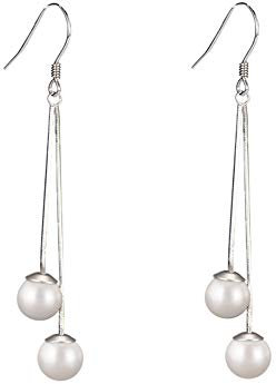 Orecchini Pendenti Con Perle d'Acqua Dolce In Argento Sterling Orecchini Pendenti Con Gancio a Catena Lunga Per Donne e Ragazze