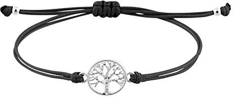 StarAppeal Bracelet d'amitié arbre de vie avec perles en argent et or, taille réglable, pour fille et femme, fabriqué à la main, Adjustable, Tissu