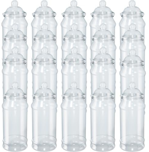 20 x 970 ml hohe Kunststoff-Gläser im viktorianischen Stil für Süßigkeitenbuffet, Hochzeit, Party