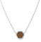 Kerbholz Hexa Necklace – Elegante Damen Halskette aus Walnussholz, Sechseckiger Holzanhänger, Shiny Silver, Verstellbar