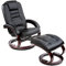 TecTake® Fauteuil Relax à Pied Rond Dossier inclinable, Pivotant à 360°, Tabouret Repose Pieds Inclus, Fauteuil Salon Chambre 102 x 68 x 77-109 cm, Chaise a Bascule Relaxation Meuble Salon, Noir