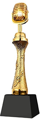Pokale, Medaillen Auszeichnungen Mikrofon-Trophäe aus Harz Meisterpreis des Gesangsmusikwettbewerbs Trophäe für den Redewettbewerb Gravierbare Trophäe Geschenkpaket