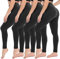 CAMPSNAIL Leggings Damen High Waist Blickdicht Leggings Weich Leggins Elastisch Sportleggins Lang Bauchweg Push Up Hose für Yoga Sport Gym(4*Schwarz, One Size(DE34-40))
