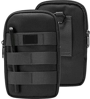 K-S-Trade Qualitativ & Innovativ Holster Gürtel Tasche Für OnePlus 7 Pro Handy Tasche Schutz Hülle Dunkel-grau Viele Fächer, 1x