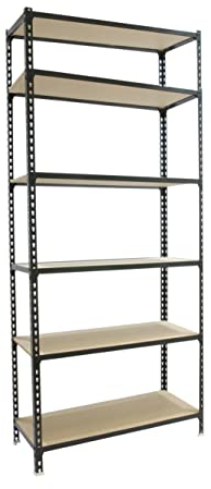 PROREGAL Schwerlastregal 250cm hoch Giant Muli | HxBxT 250x90x40cm | Fachlast 200kg | Schwarz Lagerregal Kellerregal Regal Werkstattregal Metallregal Fachbodenregal Steckregal 250 hoch