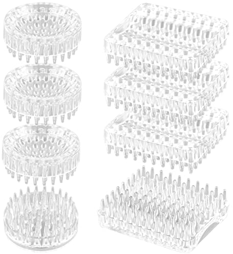 suchkawe 8 X Furniture Cups, Non-Slip Furniture Feet Pads Round Square Carpet Chair Leg Floor Protectors Prevents Scratches and Noise Without Leaving Marks Cup for Sofa Table Chair Other Furniture