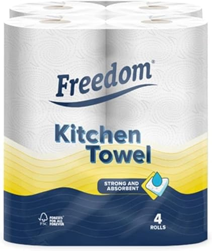Freedom Brand Household Towel, 16 Rolls, Twin Layered Strength Kitchen Rolls