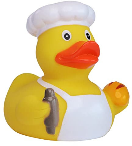 Schnabels Quietsche-Ente Bäcker - Geschenk für Geburt Geburtstag Namenstag Kinder Baby Freund-in Mädchen Junge - Spielzeug Bade-Ente Badewanne Deko