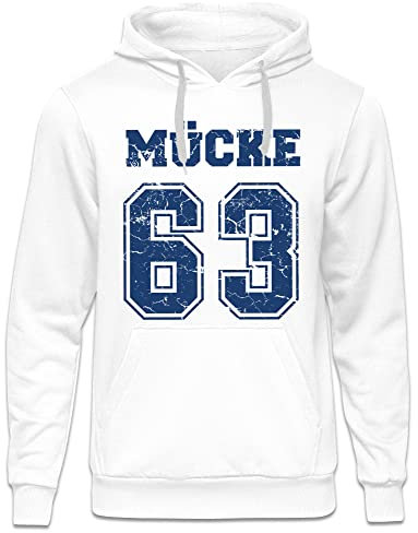 UGLYSHIRT Mücke 63 Herren Kapuzenpullover | Football Hoodie Kult Weltkulturerbe Pullover | M1 Weiß (S)