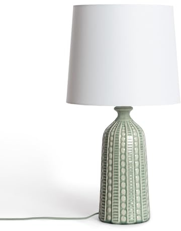 LEDKIA LIGHTING - Tischleuchte Keramik Zellin | E27 Fassung | Elegantes Design | IP20 Schutz für Innenräume | Geeignet für verschiedene Umgebungen, Khakigrün, Keramik