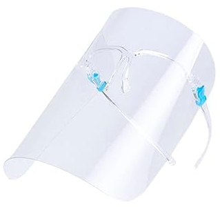 MPG Healthcare HC 5 Schutzvisier mit Brillengestell Ideal für Brillenträger | Polycarbonat Visier | Wiederverwendbar | Austauschbar | Schutz vor infektiösen Tröpfchen und Schleim | 1 Stück