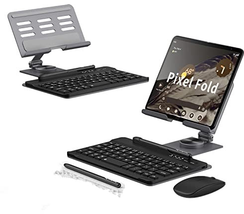 Hülle Custodia per Pixel Fold Tastiera + Supporto Telefono + Mouse + Penna,Supporto per Tablet PC Keyboard Kit per Google Pixel Fold(1)