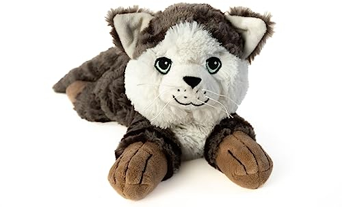 Habibi Plush Classic - 1871 Chat tigré - Doudou chauffant garni de graines de millet - Chauffe au micro-ondes/four