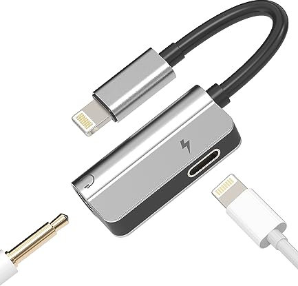 Adaptateur Ecouteur Prise Jack iPhone(2en1)Certifié Apple MFI Lightning vers 3.5 mm Cable Chargeur Casque Accessoire pour 14 13 12 11 Pro Max 7 8 Plus X Se Xs Ipad Air Câble Voiture Aux Audio Écouteur