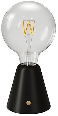 creative cables - Lampada portatile ricaricabile Cabless01 con lampadina globo G125 - Con lampadina, Nero