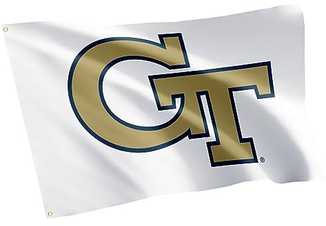 Desert Cactus Georgia Tech Flagge, gelbe Jacken, GT Institute of Technology Flaggen, Banner, 100 % Polyester, für drinnen und draußen, 7,6 x 12,7 cm Flagge (Stil W)