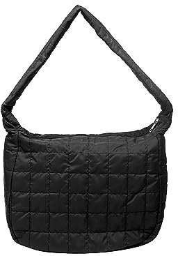 TIAASTAP Gesteppte Umhängetasche für Damen Puffer Tote Bag Leicht Handtasche Damen Groß Gesteppte Tasche Puffy Tote Bag mit Reißverschluss Stepptasche Schultertasche Gittermuster