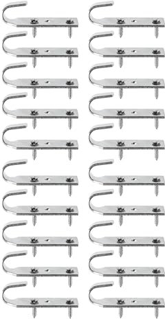 Crochet + 2 Vis | pour Fixation bâche Couverture Piscine Hors Sol Bois| INOX | Lot de 20 pièces - POOLCO