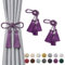 Pretty Jolly 4 Stück doppelte Quaste Vorhang Raffhalter handgemachte Seil Knoten drapieren Raffhalter Krawatte zurück Elegante dekorative Vorhanghalter für Haus & Büro Fenster Draperie (Lila)
