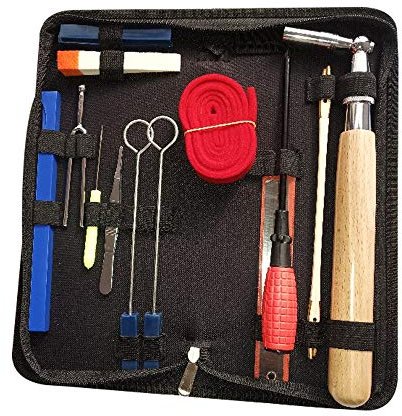 Piano Tuner, Professional Piano Tuning Kit Tuner Tools Set Piano Tuning Tool Wooden Handle Fixed Tuning Wrench With Bag