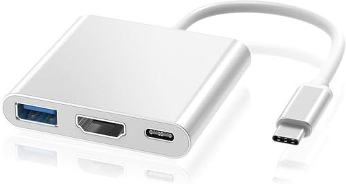 Adaptateur Type C Hub vers HDMI 4K Convertisseur avec USB 3.0 et Port de Charge C USB Compatible avec MacBook Pro, Google Chromebook, HP, Samsung S8/S9+