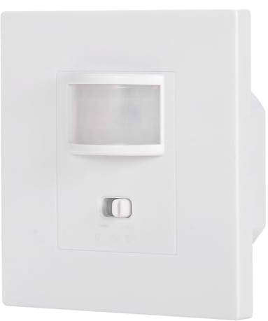 Greluma 1PC sensor de movimiento PIR infrarrojo de AC 220V,rango de detección de 10m a 180°,interruptor de sensor de movimiento empotrado auto de encendido/apagado montado en la pared para LED de tira