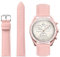 TStrap Leder Moonswatch Swatch Armband – Pink kalbsleder Omega Swatch Lederarmband Ersatz – Echtleder Uhrenarmband 20mm Moonwatch fur Herren Damen