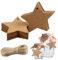 100 Stück Stern Geschenkanhänger Kraftpapier, Stern Geschenk Anhänger, mit 20m Jute-Schnur, für Weihnachtsgeschenke Dekoration, Hochzeitskarten, Geschenkanhänger, DIY-Etikett, Preisschild