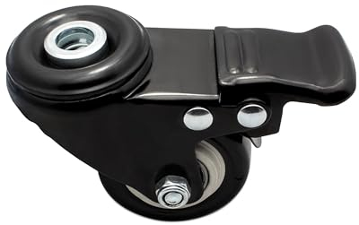 Lenkrolle Gummirolle mit Bremse Ø50mm Rückenloch Ø10,2mm für Aluprofil - 4 Stück