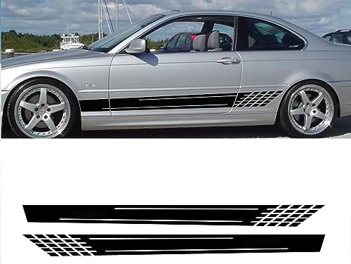 Karosserie Kofferraum Dekoration Aufkleber Taille Linien Aufkleber Tür Seitendekor Aufkleber für BMW E46 3 Series,A-Black
