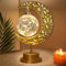 HFHungkeong LED Mondlampe 3D Nachtlicht Galaxie Lampe für Erwachsene Kinder, Geburtstagsgeschenke Eisen, Batteriebetrieben Kleine Nachttischlampe hängende Mondlampe Halbmondlicht Erinnerungsgeschenk