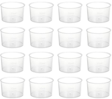 PATIKIL 10ml Vasos Medidores, 25 Unidades de Vasos Medidores Graduados de Polipropileno para Experimentos de Laboratorio, Cocina y Repostería, Trasplante