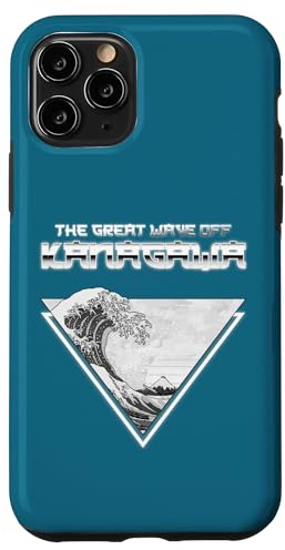 Hülle für iPhone 11 Pro Great Wave Off Kanagawa Dreieck-Blaufilter im Vaporwave-Stil