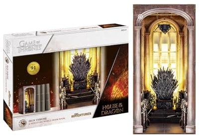 Revell Tiny Adventures Iron Throne I Detailliertes Modell vom Iron Throne I 3D Miniaturhaus I Book Nook Holz Buchstütze I Geburtsagsgeschenk für Fans I Buchstütze Harry Potter
