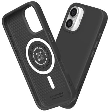 RHINOSHIELD SolidSuit Case Kompatibel mit Magsafe für [iPhone 16] | Stoßabsorbierende Slim Design Schutzhülle mit Premium Matte Finish, Kameratasten-Aussparungs-Design - Schwarz