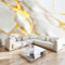 3D Vliestapete Marmor Weiß Goldene Linien 350x256 cm Fototapete, Wanddeko, Wandbild, Wandtapete, Vlies Tapete, Wohnzimmer Schlafzimmer Büro Flur Wand Dekoration