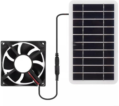 HOHOVYVY Solar Ventilator 2W,Solarlüfter,2W Polykristallinem Silizium Belüftung Abluftventilator Dachboden RV Solarpanel Kühler