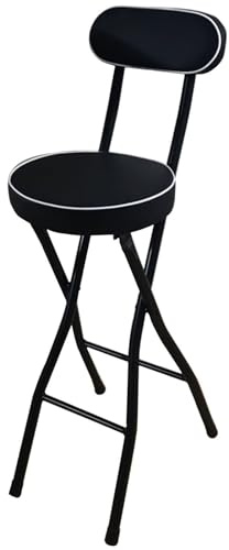Guyifuny Sgabello pieghevole Sgabello da bar pieghevole portatile con schienale, sgabello pieghevole imbottito in PU per bancone, sedie pieghevoli alte da bar per cucina, negozio all'aperto, bar