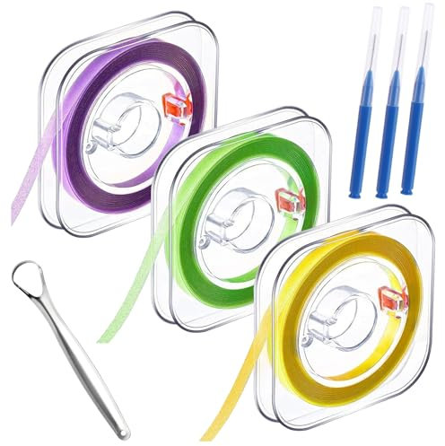 3 Bände Zahn Schleifpapier,Polierstreifen Zahnzwischenräume,Zahnschleifpapier Polierstreifen,Zahn Schleifpapier Einfach Zu Bedienen Und Tragbar,für die Tiefenreinigung der Mundhygiene(4mm x 6m)